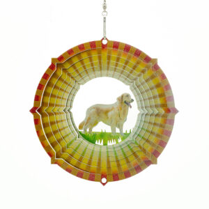 Hund Golden Retriever Wind Spinner Mehrfarbig
