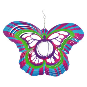 Schmetterlings-Windspiel mit mehrfarbigem Kristall-Prisma-Sonnenfänger